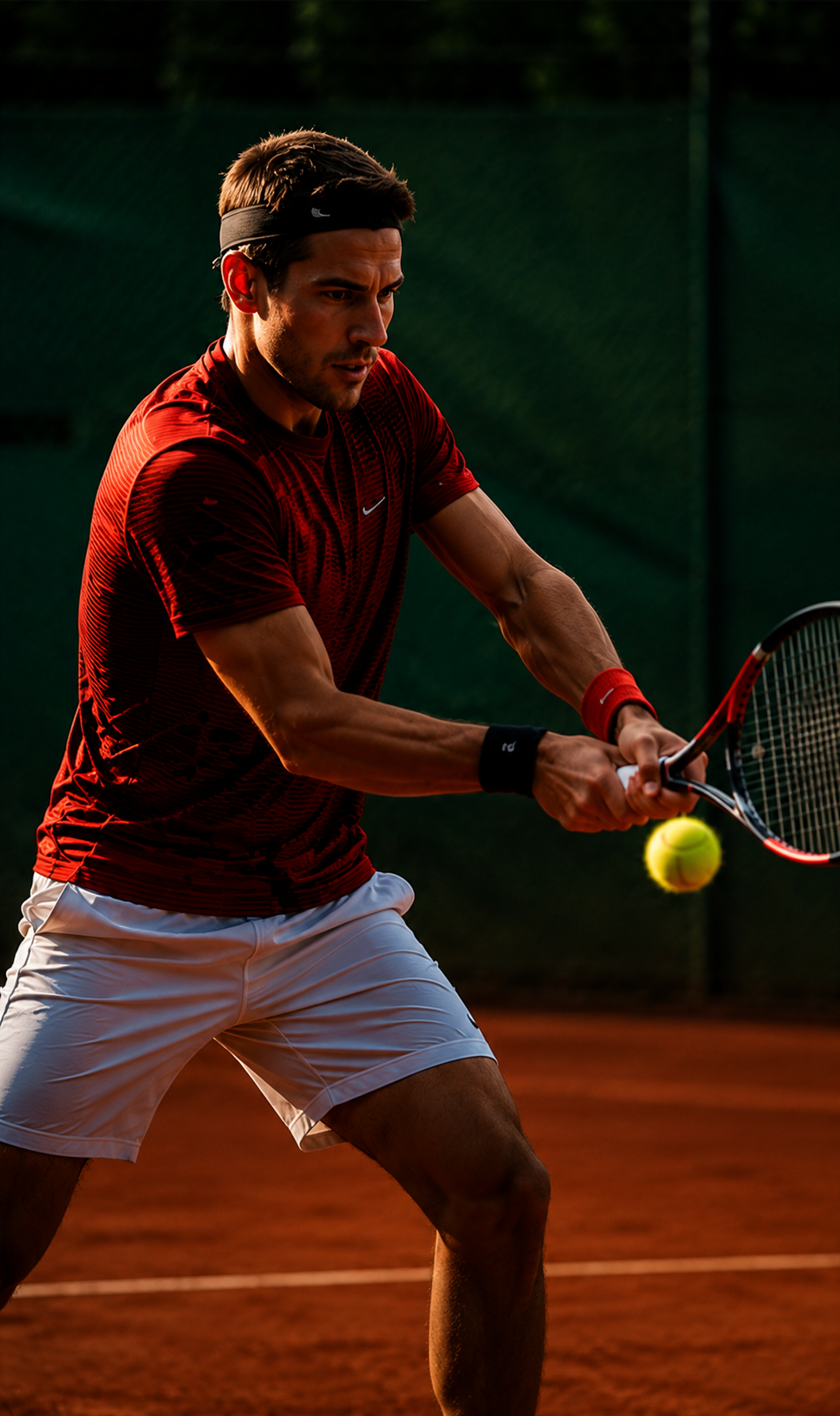 Erwachsener Tennisspieler beim Training
